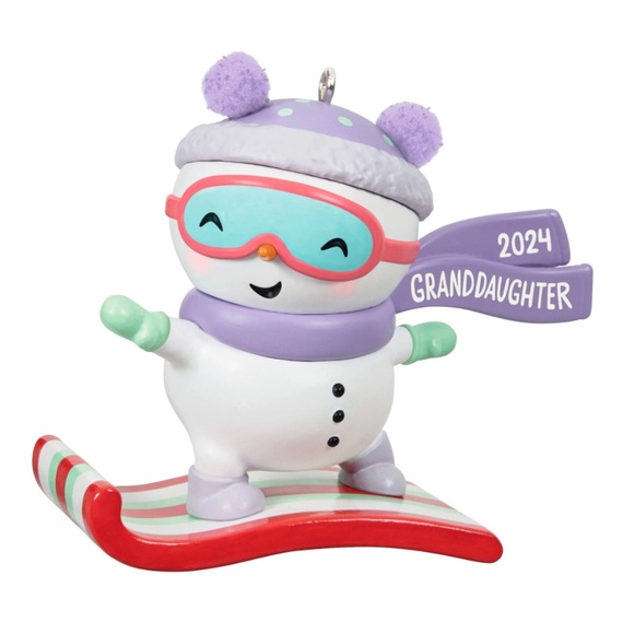 BNIB 2024 GRANDDAUGHTER SNOW GIRL SNOWBOARDING ORNAMENT - Picture 3 of 9